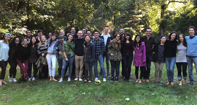 A group of residents at Dr. Simon’s house for their annual retreat.